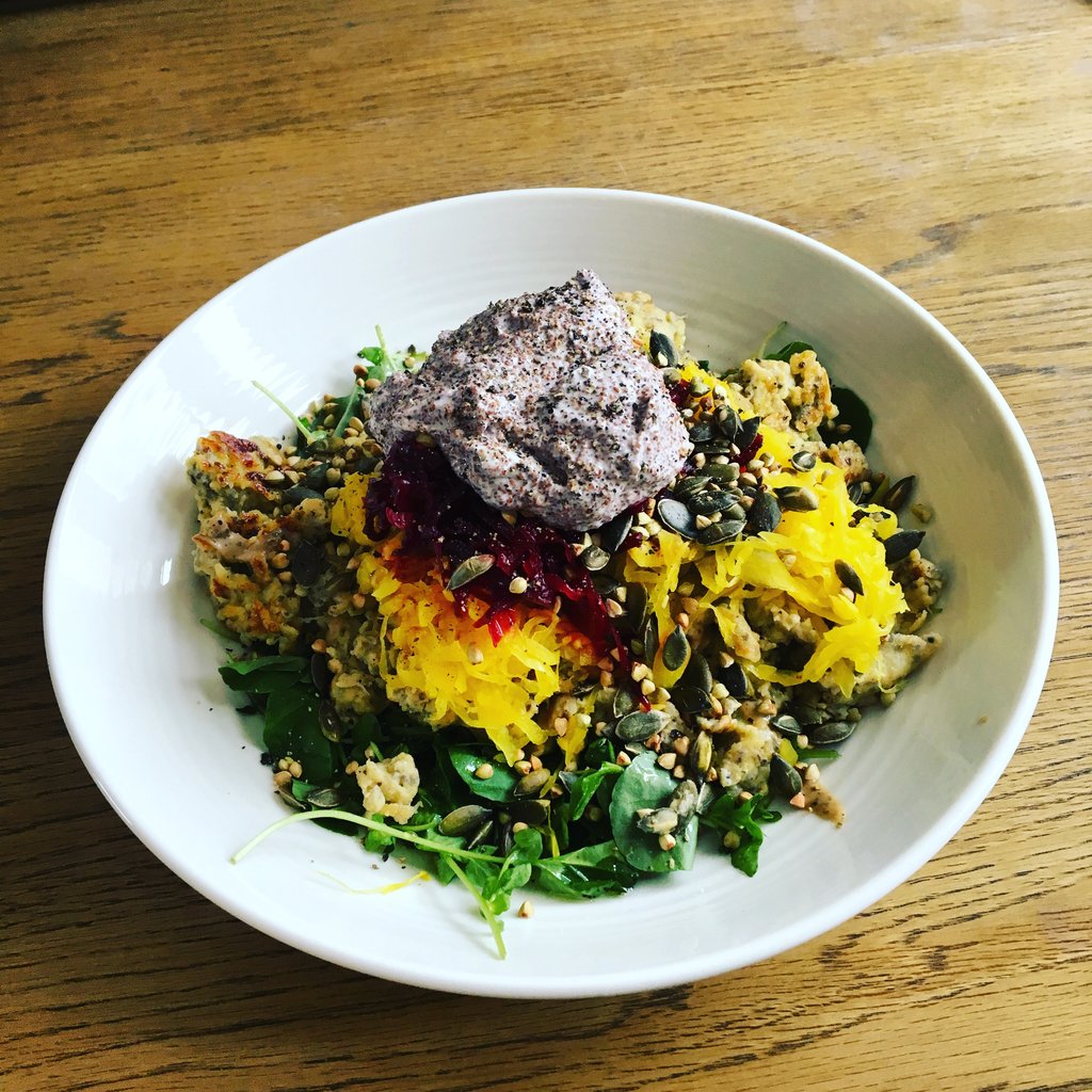 Banana Chia Scramble with Ferments + Teff